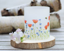 Laden Sie das Bild in den Galerie-Viewer, Windlicht Tischdeko "Romantische Wiese mit Mohn"