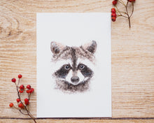 Laden Sie das Bild in den Galerie-Viewer, Kunstdruck / gedruckte Karte mit neugieriger Waschi auf feinstem Cotton-Papier