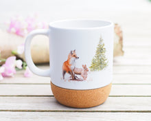 Laden Sie das Bild in den Galerie-Viewer, Große Tasse mit Korkboden "Fuchs und Hase"