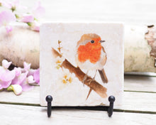 Laden Sie das Bild in den Galerie-Viewer, Antikmarmor-Fliese mit handgezeichnetem Tier- oder Blumenmotiv, dekorativ und einzigartig