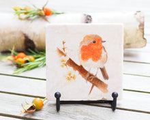 Laden Sie das Bild in den Galerie-Viewer, Antikmarmor-Fliese mit handgezeichnetem Tier- oder Blumenmotiv, dekorativ und einzigartig