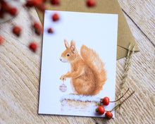 Laden Sie das Bild in den Galerie-Viewer, Weihnachtskarte Klappkarte mit Umschlag, hochwertiger Kunstdruck auf Cotton-Papier mit Naturmotiv