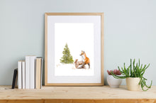 Laden Sie das Bild in den Galerie-Viewer, Kunstdruck "Fuchs und Hase" in 20x30 cm auf feinstem Papier
