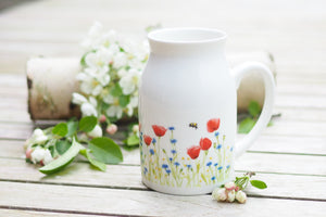 Milchkännchen/Vase "Blumenwiese mit Mohn"