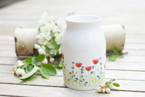 Milchkännchen/Vase "Blumenwiese mit Mohn"