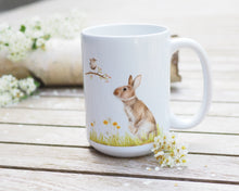 Laden Sie das Bild in den Galerie-Viewer, Große Teetasse "Häschen mit Zaunkönig"