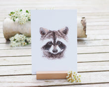 Laden Sie das Bild in den Galerie-Viewer, Kunstdruck / gedruckte Karte mit neugieriger Waschi auf feinstem Cotton-Papier