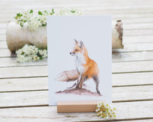Laden Sie das Bild in den Galerie-Viewer, Kunstdruck / gedruckte Karte mit schönstem Fuchs auf feinstem Cotton-Papier