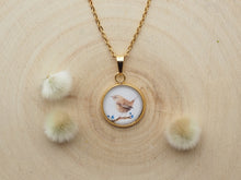 Laden Sie das Bild in den Galerie-Viewer, Kette mit Anhänger "Winziger Zaunkönig", Edelstahlfassung, gold- oder silberfarben