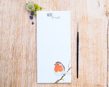 Laden Sie das Bild in den Galerie-Viewer, Notizblock / To-Do- Liste / Einkaufsliste "Feines Rotkehlchen" DIN lang