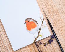 Laden Sie das Bild in den Galerie-Viewer, Notizblock / To-Do- Liste / Einkaufsliste "Feines Rotkehlchen" DIN lang