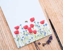 Laden Sie das Bild in den Galerie-Viewer, Notizblock / To-Do- Liste / Einkaufsliste "Schöne Mohnwiese" DIN lang