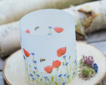 Laden Sie das Bild in den Galerie-Viewer, Windlicht Tischdeko "Romantische Wiese mit Mohn"
