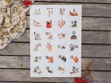 Laden Sie das Bild in den Galerie-Viewer, Adventskalender Sticker – 24 Tiermotive