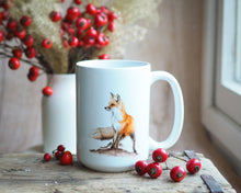 Laden Sie das Bild in den Galerie-Viewer, Handgefertigte Keramiktasse mit Tier- oder Blumenmotiv, beidseitig bedruckt, perfekte Geschenkidee für Naturliebhaber