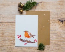 Laden Sie das Bild in den Galerie-Viewer, Weihnachtskarte Klappkarte mit Umschlag, hochwertiger Kunstdruck auf Cotton-Papier mit Naturmotiv