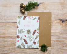 Laden Sie das Bild in den Galerie-Viewer, Weihnachtskarte Klappkarte mit Umschlag, hochwertiger Kunstdruck auf Cotton-Papier mit Naturmotiv