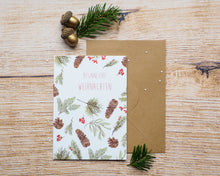 Laden Sie das Bild in den Galerie-Viewer, Weihnachtskarte Klappkarte mit Umschlag, hochwertiger Kunstdruck auf Cotton-Papier mit Naturmotiv