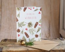 Laden Sie das Bild in den Galerie-Viewer, Weihnachtskarte / Klappkarte inkl. Umschlag "Besinnliche Weihnachten" auf feinstem Cotton-Papier