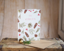 Laden Sie das Bild in den Galerie-Viewer, Weihnachtskarte / Klappkarte inkl. Umschlag "Frohe Weihnachten" auf feinstem Cotton-Papier