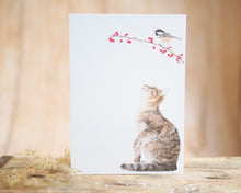Laden Sie das Bild in den Galerie-Viewer, Grußkarte auf feinem Cotton-Papier mit Tier- oder Blumenmotiv, liebevoll illustriert