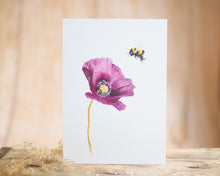 Laden Sie das Bild in den Galerie-Viewer, Grußkarte auf feinem Cotton-Papier mit Tier- oder Blumenmotiv, liebevoll illustriert