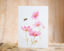Laden Sie das Bild in den Galerie-Viewer, Grußkarte auf feinem Cotton-Papier mit Tier- oder Blumenmotiv, liebevoll illustriert