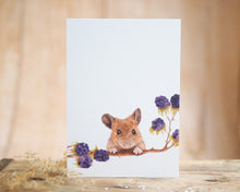 Laden Sie das Bild in den Galerie-Viewer, Grußkarte auf feinem Cotton-Papier mit Tier- oder Blumenmotiv, liebevoll illustriert