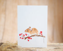 Laden Sie das Bild in den Galerie-Viewer, Grußkarte auf feinem Cotton-Papier mit Tier- oder Blumenmotiv, liebevoll illustriert