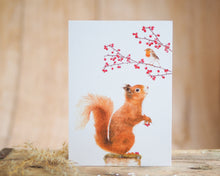 Laden Sie das Bild in den Galerie-Viewer, Grußkarte auf feinem Cotton-Papier mit Tier- oder Blumenmotiv, liebevoll illustriert