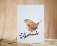 Laden Sie das Bild in den Galerie-Viewer, Grußkarte auf feinem Cotton-Papier mit Tier- oder Blumenmotiv, liebevoll illustriert