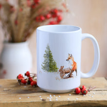 Laden Sie das Bild in den Galerie-Viewer, Große Teetasse "Fuchs und Hase im Winterwald"