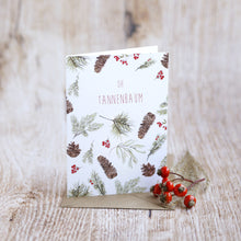 Laden Sie das Bild in den Galerie-Viewer, Klappkarte / Kunstdruck inkl. Umschlag mit Zweigen und Zapfen "Oh Tannenbaum" auf feinstem Cotton-Papier, Helle Tage Weihnachten Tannenbaum