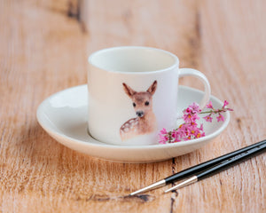Espressotasse Tasse mug aus feiner Keramik "Feines Rehkitz"