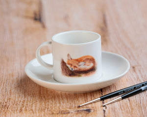Espressotasse Tasse mug aus feiner Keramik "Schlafender Fuchs"