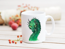 Laden Sie das Bild in den Galerie-Viewer, Feine Keramiktasse "Smaragddrache"
