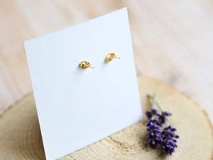 Kleine Stecker-Ohrringe mit feinem Rotkehlchen, aus Edelstahl / goldfarben, Geschenk, Schmuck, Helle Tage