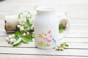 Milchkännchen/Vase "Sommerwiese mit Maus"