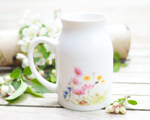 Milchkännchen/Vase "Sommerwiese mit Maus"