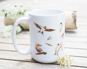 Große Teetasse "Vogelschar"