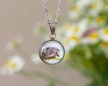 Laden Sie das Bild in den Galerie-Viewer, Kette mit Anhänger "Kleiner Igel", Edelstahlfassung, gold- oder silberfarben
