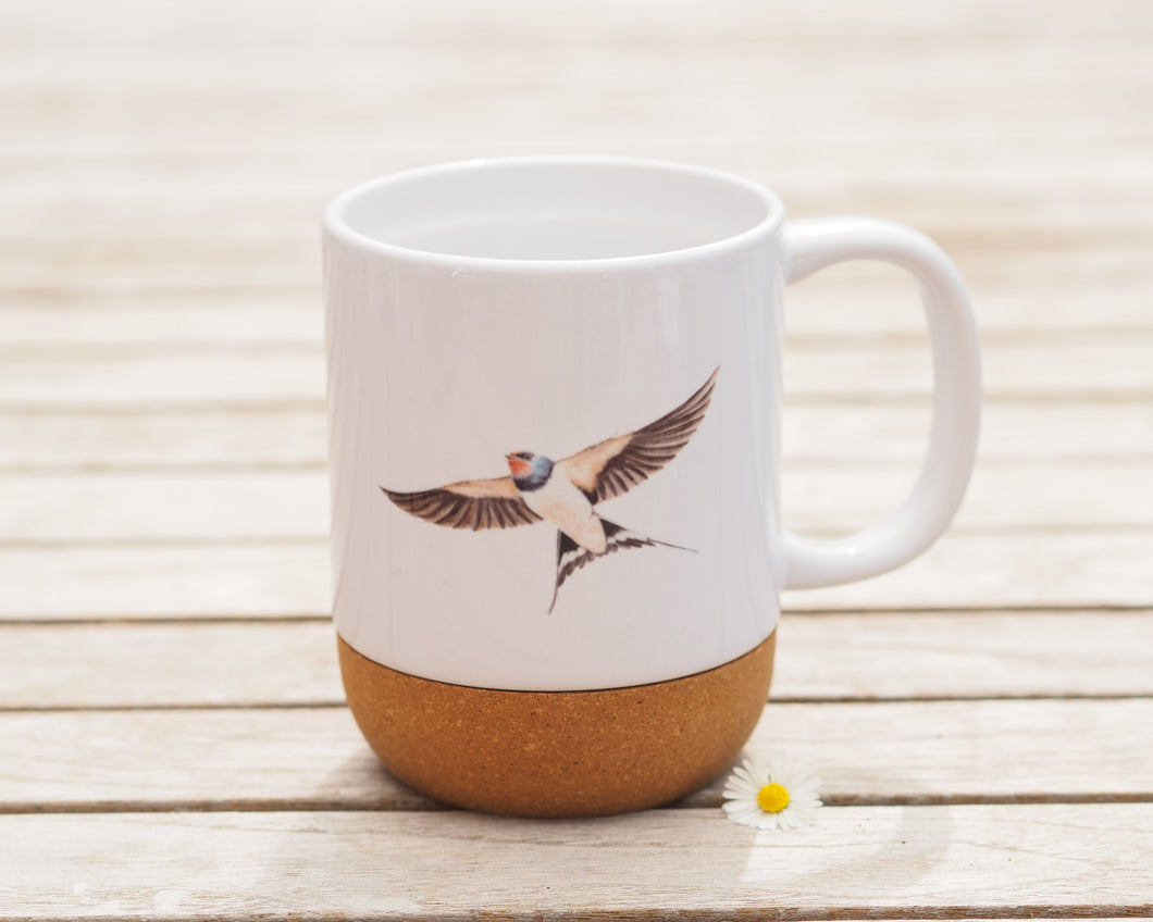 Große Tasse mit Korkboden, glänzend, 