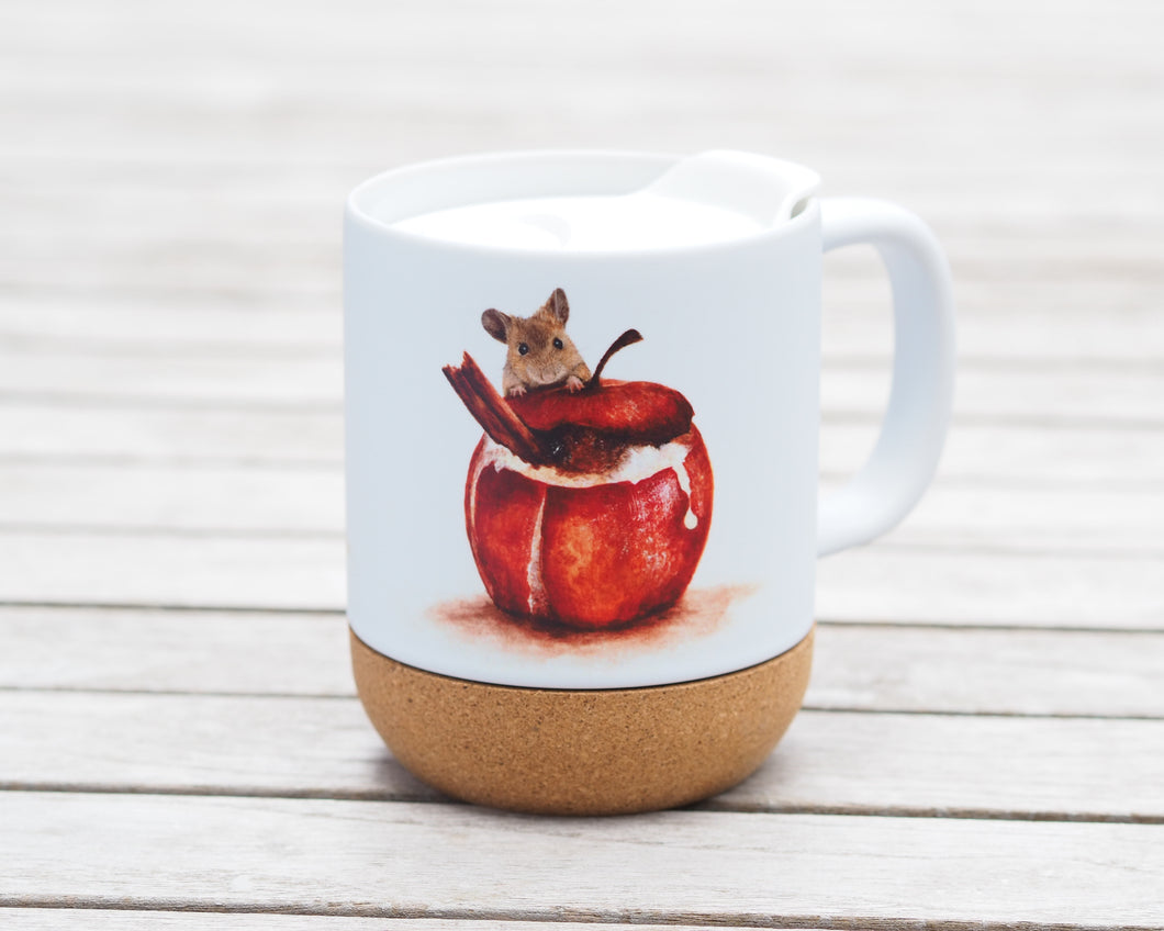 Große Tasse mit Korkboden, matt, 