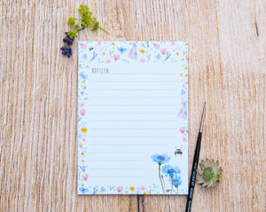 Notizblock "Blumenmeer mit Hummel"