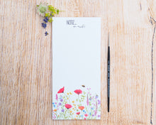 Laden Sie das Bild in den Galerie-Viewer, Notizblock / To-Do- Liste / Einkaufsliste  &quot;Bunte Blumenwiese&quot; DIN lang

