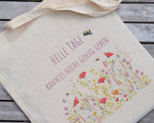 Laden Sie das Bild in den Galerie-Viewer, Beutel Tasche Einkaufstasche aus Bio-Baumwolle &quot;Bunte Blumenwiese&quot;, langer Henkel
