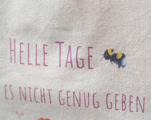 Beutel Tasche Einkaufstasche aus Bio-Baumwolle "Bunte Blumenwiese", langer Henkel