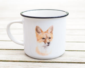 Keramiktasse mit Rand in Vintageoptik "Kleiner Fuchs"