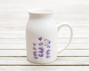 Milchkännchen/Vase "Lavendel mit Schmetterling"