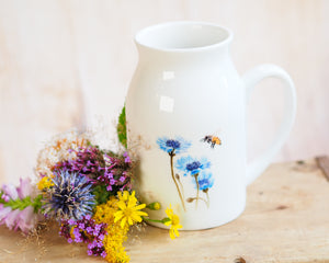 Milchkännchen/Vase "Kornblume und Biene "